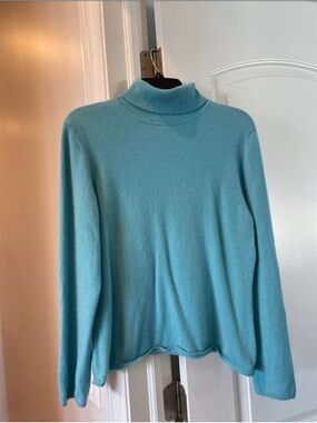 Charter Club Aqua Blue Turtleneck Sweater